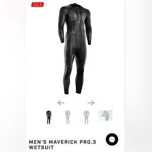 ROKA Men's Maverick Pro.3 Black Wetsuit XL LIKE NEW